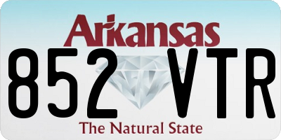 AR license plate 852VTR