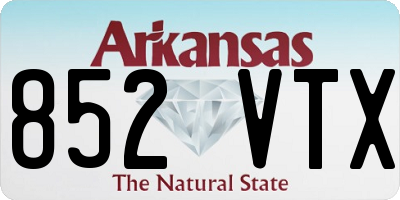 AR license plate 852VTX
