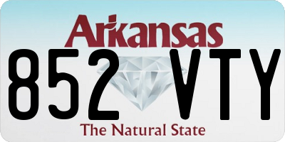 AR license plate 852VTY