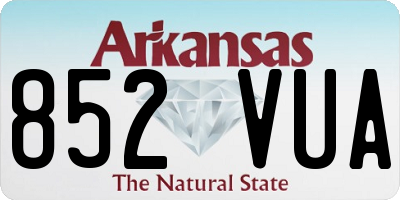 AR license plate 852VUA