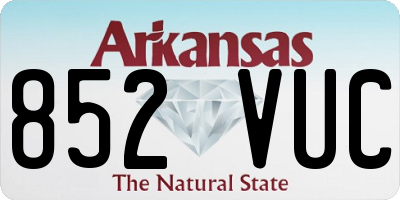 AR license plate 852VUC