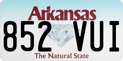 AR license plate 852VUI