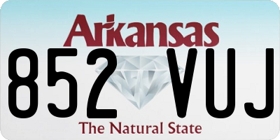 AR license plate 852VUJ