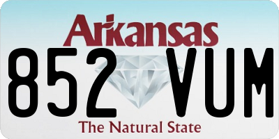AR license plate 852VUM
