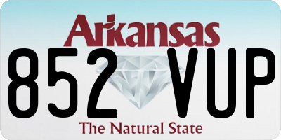 AR license plate 852VUP