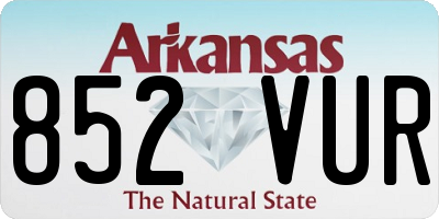 AR license plate 852VUR