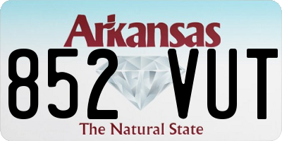 AR license plate 852VUT