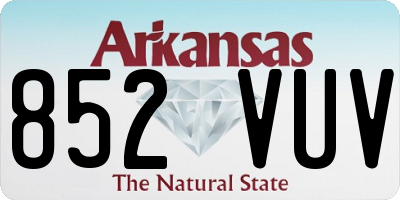 AR license plate 852VUV