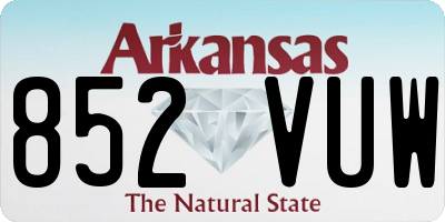 AR license plate 852VUW
