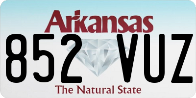 AR license plate 852VUZ