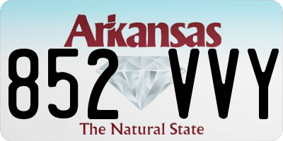 AR license plate 852VVY