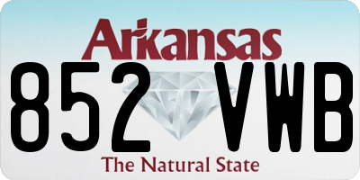 AR license plate 852VWB