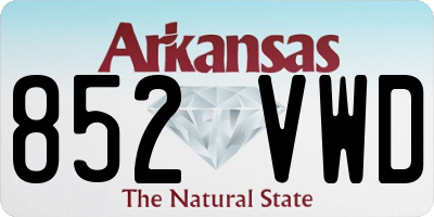 AR license plate 852VWD