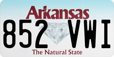 AR license plate 852VWI