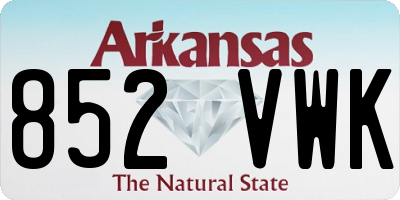 AR license plate 852VWK