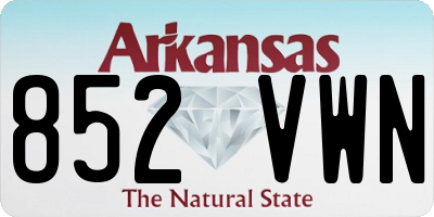 AR license plate 852VWN