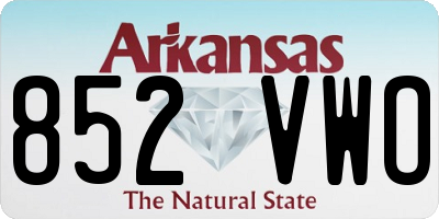 AR license plate 852VWO