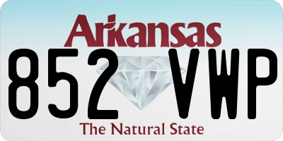 AR license plate 852VWP