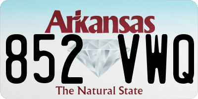 AR license plate 852VWQ