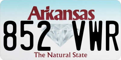 AR license plate 852VWR