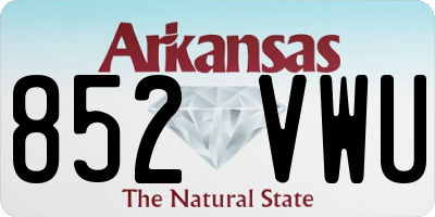 AR license plate 852VWU
