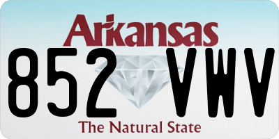 AR license plate 852VWV