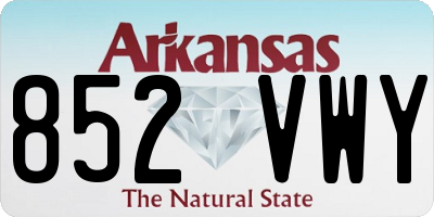 AR license plate 852VWY