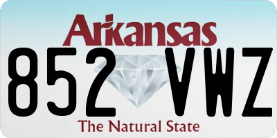 AR license plate 852VWZ