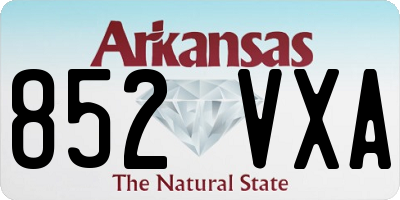 AR license plate 852VXA