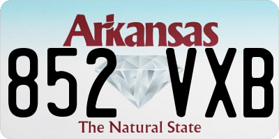 AR license plate 852VXB