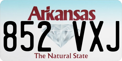 AR license plate 852VXJ