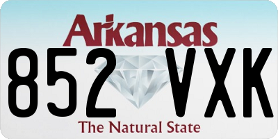 AR license plate 852VXK