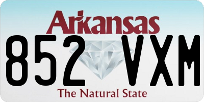 AR license plate 852VXM