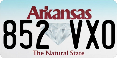 AR license plate 852VXO