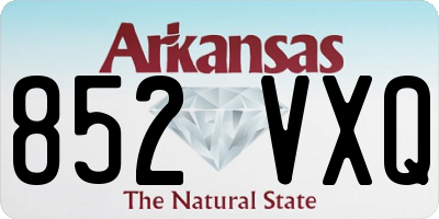 AR license plate 852VXQ