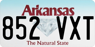 AR license plate 852VXT