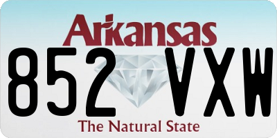 AR license plate 852VXW