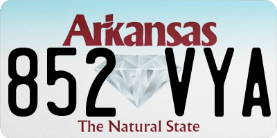 AR license plate 852VYA