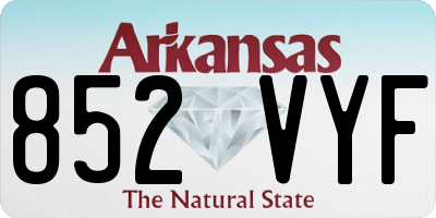 AR license plate 852VYF