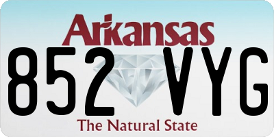 AR license plate 852VYG