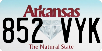AR license plate 852VYK