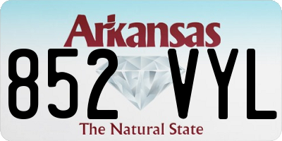 AR license plate 852VYL