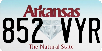 AR license plate 852VYR