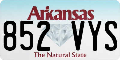 AR license plate 852VYS