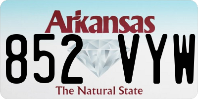 AR license plate 852VYW