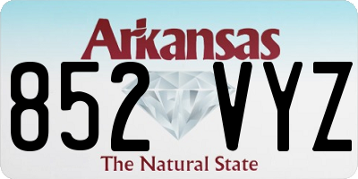 AR license plate 852VYZ