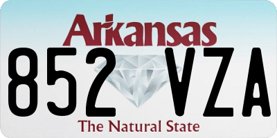 AR license plate 852VZA