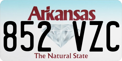 AR license plate 852VZC