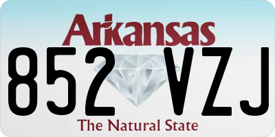 AR license plate 852VZJ