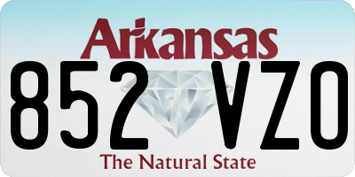 AR license plate 852VZO